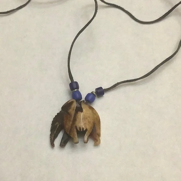 African Handcrafted Bone Elephant Necklace